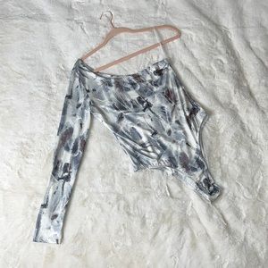 One shoulder bodysuit.